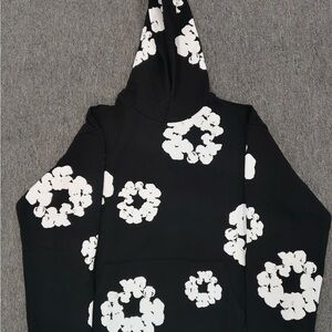 Black and White Denim Tears Hoodie